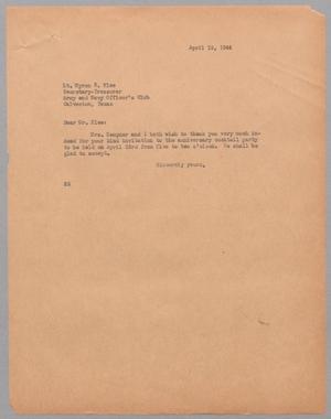 [Letter to Myron R. Blee , April 19, 1944]