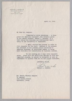[Letter from J. Brock to Daniel W. Kempner, April 13, 1944]