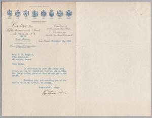 [Letter from Cartier, Inc. to Jeane Kempner, November 11, 1944]