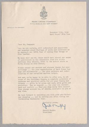 [Letter from Gerald Murphy to D. W. Kempner, November 11, 1944]