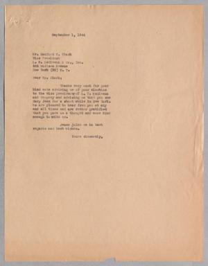[Letter from D. W. Kempner to Sanford S. Clark, September 1, 1944]