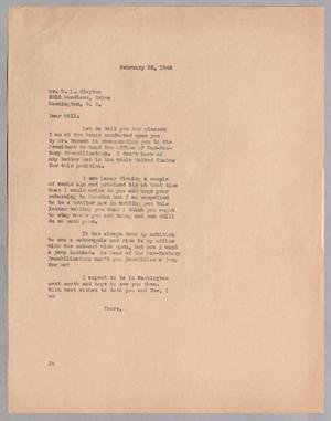 [Letter from D. W. Kempner to W. L. Clayton, February 22, 1944]