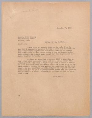 [Letter from D. W. Kempner to J. E. Nichols, December 27, 1943]