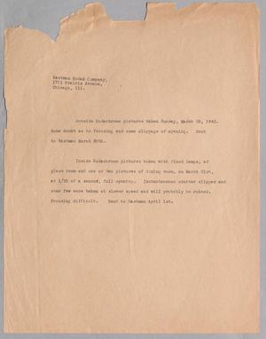 Primary view of object titled '[Notes Regarding Eastman Kodak Company, 1944~]'.