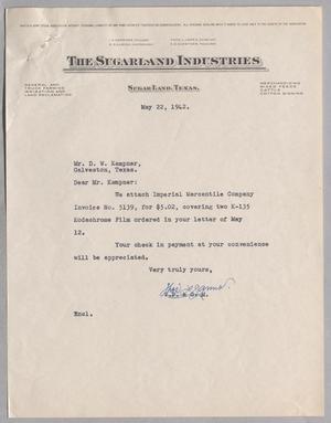 [Letter to Daniel W. Kempner, May 22, 1942]
