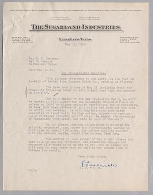 [Letter from G. D. Ulrich to D. W. Kempner, May 18, 1942]