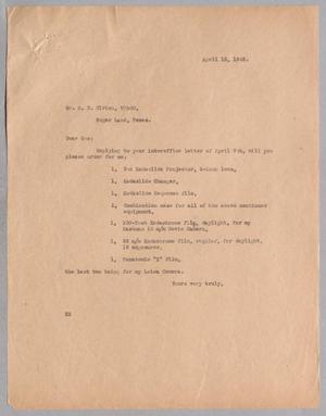 [Letter from D. W. Kempner to G. D. Ulrich, April 13, 1942]