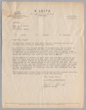 [Letter from John F. Brooks to Mrs. F. A. Sayre, July 29, 1939]