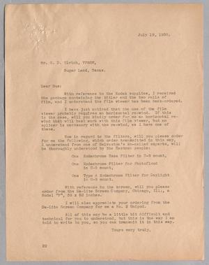 Primary view of object titled '[Letter from Daniel W. Kempner to G. D. Ulrich, July 19, 1938]'.
