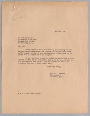 [Letter from Daniel W. Kempner to Carl Egeling, May 30, 1944]