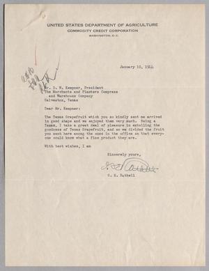 [Letter from G. E. Rathell to Daniel W. Kempner, January 10, 1944]