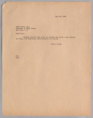 [Letter from Daniel W. Kempner to John David, Inc., May 20, 1944]