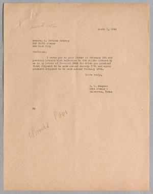[Letter from Daniel W. Kempner to A. DePinna Company, March 7, 1944]