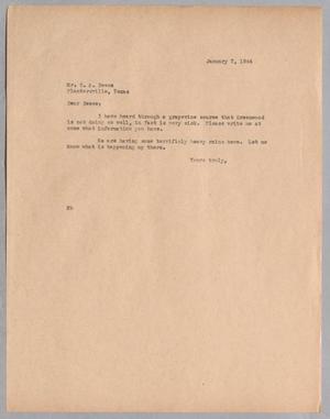 [Letter from Daniel W. Kempner to C. A. Deese, January 7, 1944]