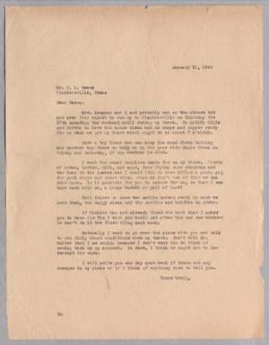 [Letter from Daniel W. Kempner to C. A. Deese, January 21, 1944]