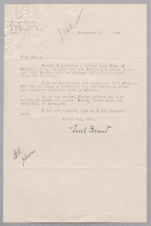 [Letter from Erich Freund to Daniel W. Kempner, November 19, 1944]