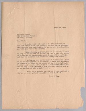 [Letter from Daniel W. Kempner to Erich Freund, March 14, 1944]