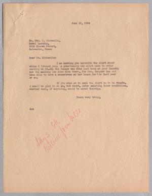 [Letter from Daniel W. Kempner to Edward R. Michaelis, June 19, 1944]
