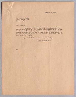 [Letter from Daniel W. Kempner to George N. Copley, November 7, 1944]