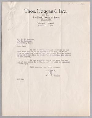 [Letter from George N. Copley to Daniel W. Kempner, August 1, 1944]