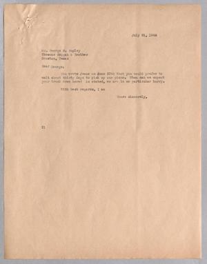 [Letter from Daniel W. Kempner to George N. Copley, July 31, 1944]