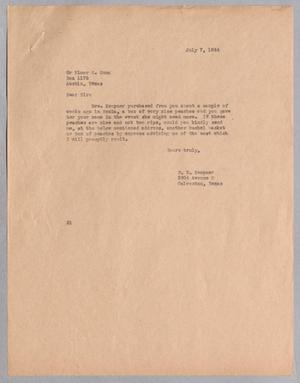 [Letter from Daniel W. Kempner to Elmer G. Gunn, July 7, 1944]
