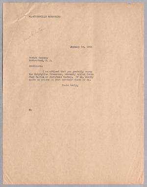 [Letter from Daniel W. Kempner to Roehrs Company, January 15, 1944]