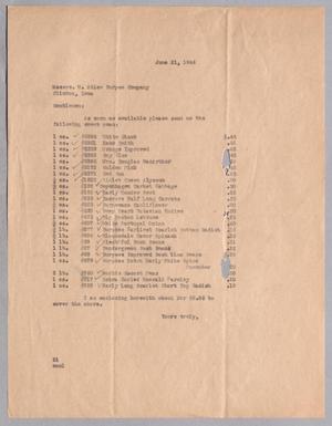Primary view of object titled '[Letter from Daniel W. Kempner to W. Atlee Burpee Company, June 21, 1944]'.