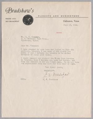 [Letter from Bradshaw's to D. W. Kempner, June 16, 1944]