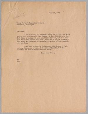 [Letter from Daniel W. Kempner to Myron Foster's Hesperian Orchards, June 15, 1944]