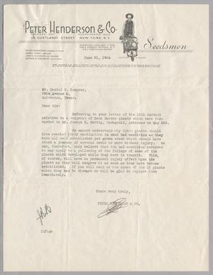 Primary view of object titled '[Letter from Peter Henderson & Co. to D. W. Kempner, June 21, 1944]'.