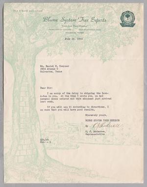 [Letter from O. J. Andersen to Daniel W. Kempner, July 18, 1944]
