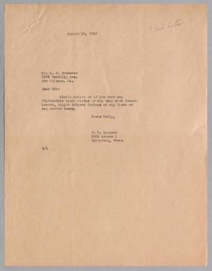 Primary view of object titled '[Letter from Daniel W. Kempner to H. C. Doescher, August 18, 1944]'.