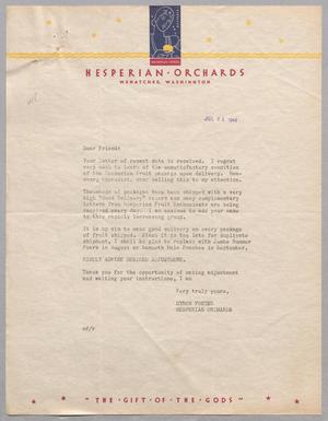 [Letter from Myron Foster, July 21, 1944]