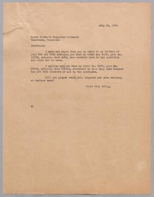 [Letter from Daniel W. Kempner to Myron Foster's Hesperian Orchards, July 24, 1944]