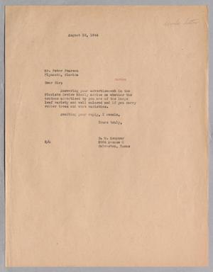 [Letter from Daniel W. Kempner to Peter Pearson, August 16, 1944]