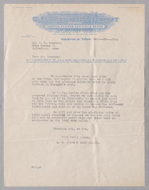 [Letter from O. P. Jackson Seed Company to Daniel W. Kempner, September 29, 1944]