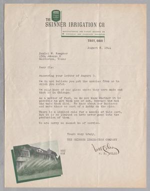 Primary view of object titled '[Letter from Skinner Irrigation Company to Daniel W. Kempner, August 8, 1944]'.