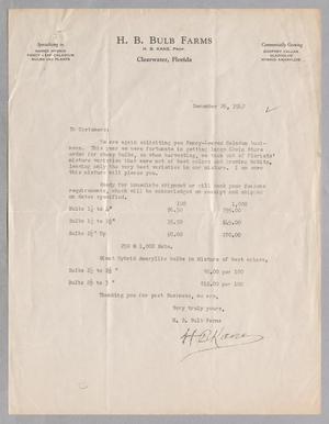 Primary view of object titled '[Letter from H. B. Bulb Farms, December 26, 1942]'.