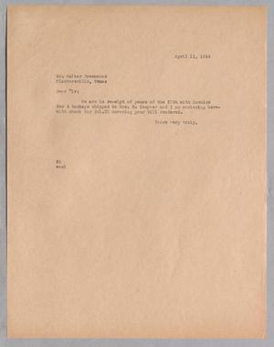 [Letter from Daniel W. Kempner to Walter Greenwood, April 11, 1944]