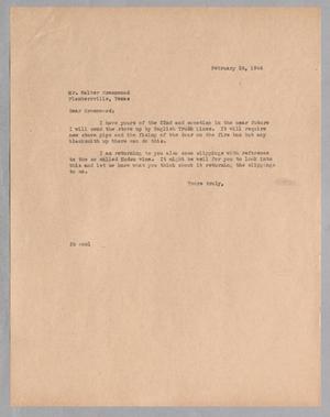 [Letter from Daniel W. Kempner to Walter Greenwood, February 24, 1944]