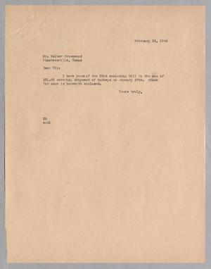 [Letter from Daniel W. Kempner to Walter Greenwood, February 23, 1944]