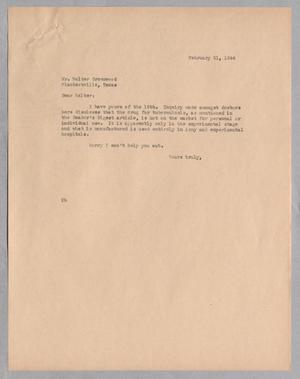 [Letter from Daniel W. Kempner to Walter Greenwood, February 21, 1944]