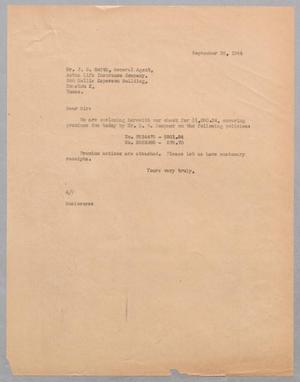 [Letter from A.H. Blackshear Jr. to J. S. Smith, September 28, 1944]
