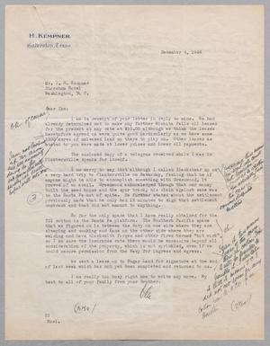 [Letter from Daniel W. Kempner to I. H. Kempner, December 4, 1944]