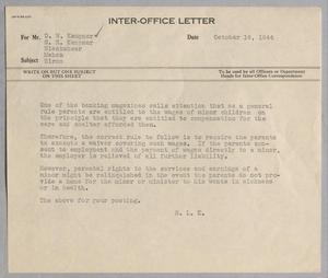 [Inter-Office Letter from R. L. K., October 16, 1944]
