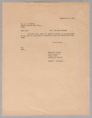[Letter from Daniel W. Kempner to L. M. Kenyon, September 2, 1944]