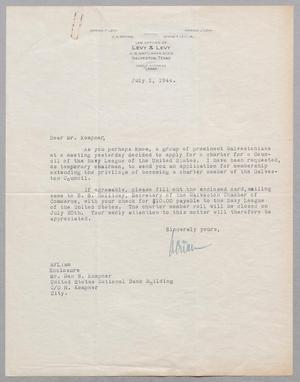 [Letter from Levy & Levy to Daniel W. Kempner, July 1, 1944]