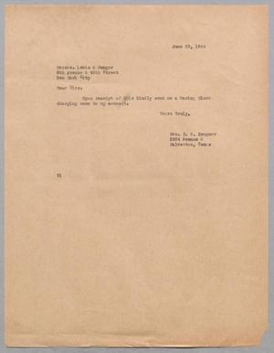 [Letter from Daniel W. Kempner, June 29, 1944]