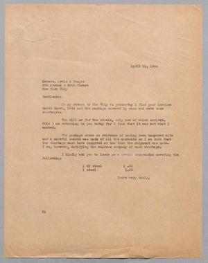 [Letter from Daniel W. Kempner to Lewis and Conger, April 11, 1944]